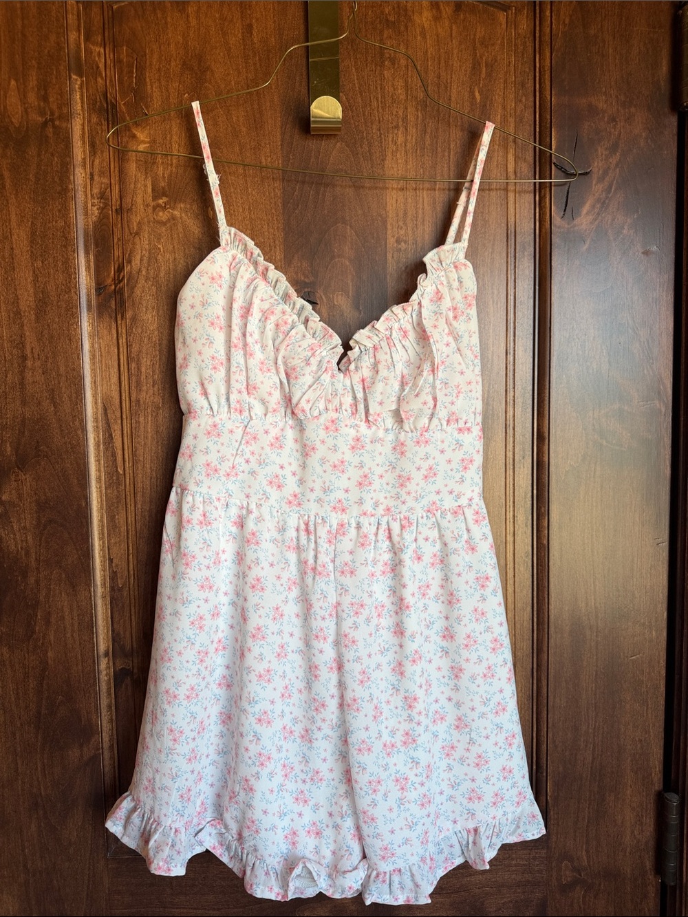 Floral Pink Ruffle Romper